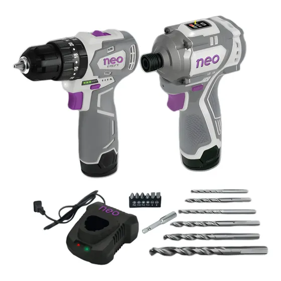 Kit Taladro Atornillador Percutor Y Atornillador De Impacto