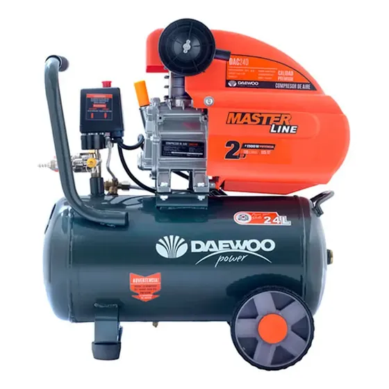 Compresor de aire eléctrico portátil Daewoo DAC24D monofásico 24L 2hp 50Hz negro/naranja