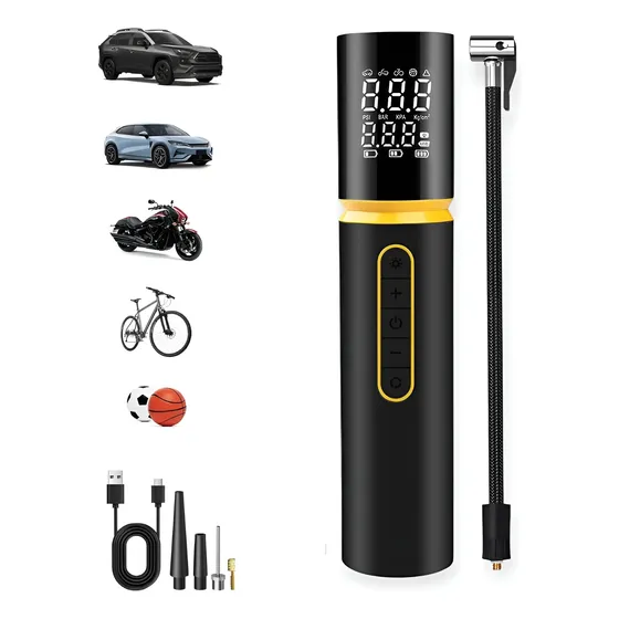 Mini Compresor De Aire Recargable Auto Moto Bici Linterna