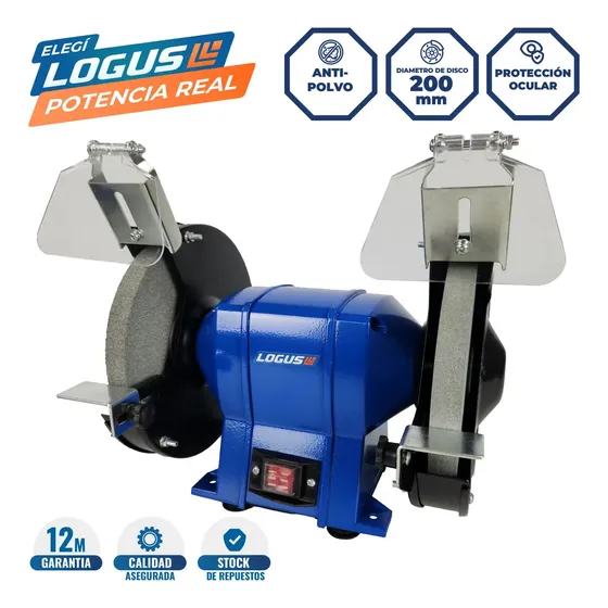 Amoladora De Banco Logus 350W 200mm Antivibración ABL-350i