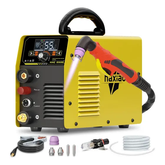 Cortadora de Plasma 55a 20mm Portátil Inversor Alta Frecuencia Sin Contacto Plasma 2/4T Modo de trabajo,ciclo De Trabajo Del 60 %diámetro Máximo De Corte 3/4 De Pulgada,Cuttercon Sensor De Aire.