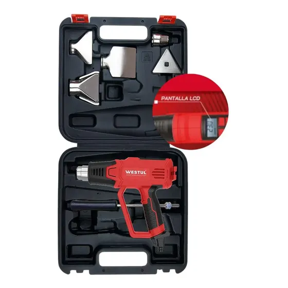 Pistola de Aire Caliente Westul 2000W Pantalla LED Control Temperatura 50-600°C
