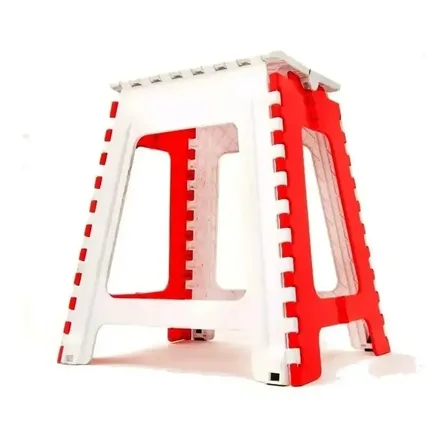 Banqueta Plegable Camping Plastico Reforzada 100 Kg Rojo