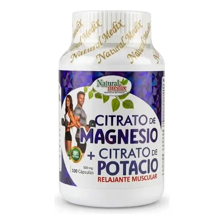 Citrato De Magnesio Y Potasio 500mg X100 Cápsulas Natural