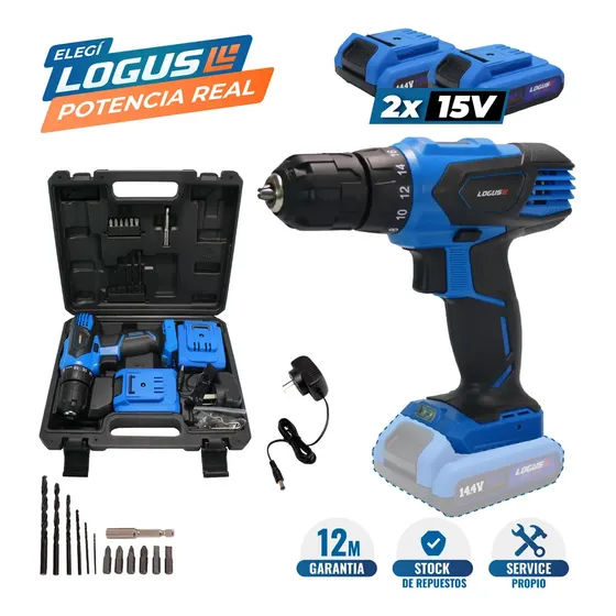 Taladro Atornillador Litio Logus 15v + Maletin 2 Bat