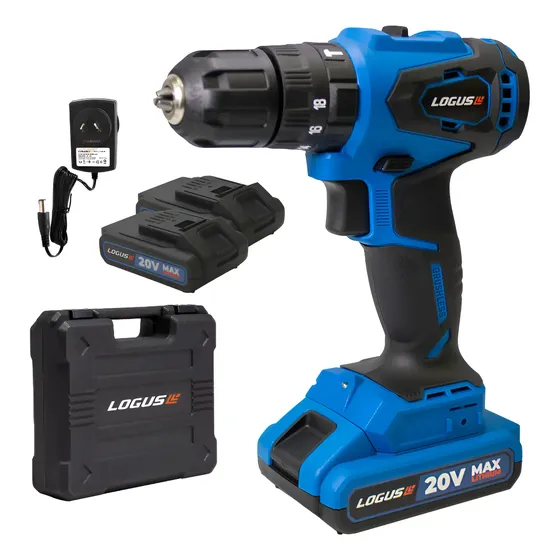 Taladro Percutor Logus 20v Brushless 10mm 2 Bat + Maletín