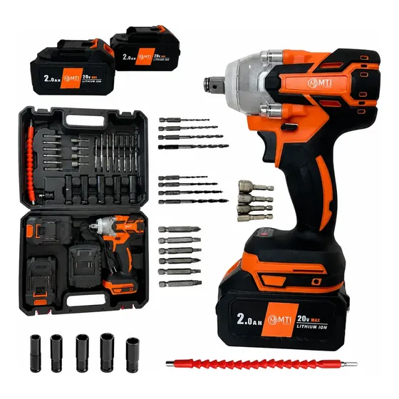Llave De Impacto Mti Inalambrica 20 V 2 Baterias Naranja Naranja Claro 50 Hz/60 Hz