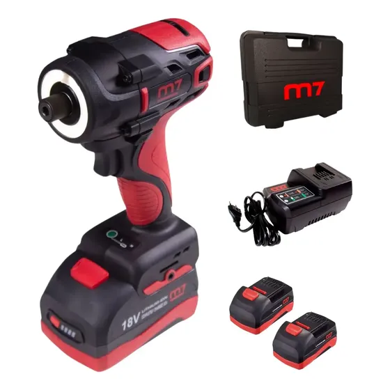 Atornillador de Impacto a bateria Brushless M7 Mighty Seven DS/201A Torque 203Nm Encastre Hexagonal 2 Baterias Cargador Maletin