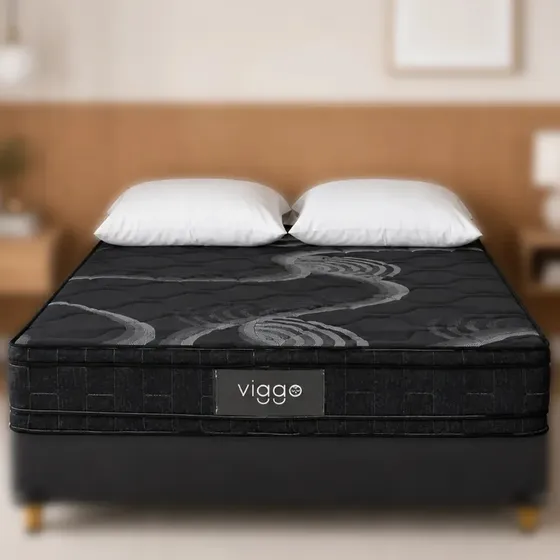 Colchón Viggo Diamante 140x190 Cm Alta Densidad 300 Kg Negro