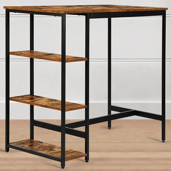 Mesa Barra Desayunador Bar Mesa Filgen 110x60 Con Estantes