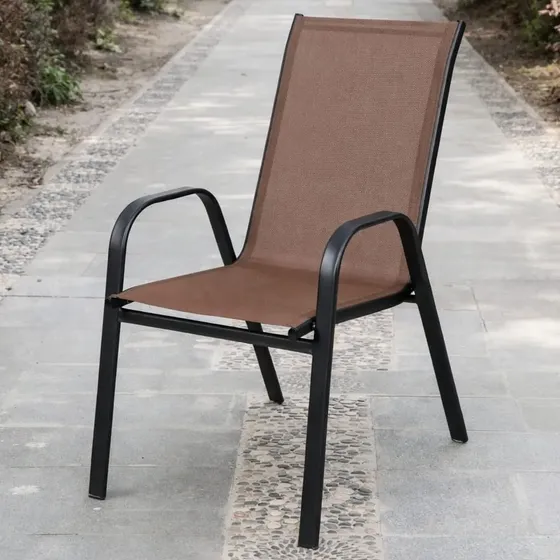 Silla Sillón Jardín Acero Y Textileno X 6 Unidades. Premium