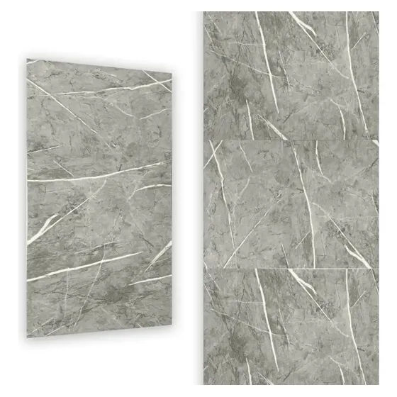 Placa Autoadhesiva Simil Marmol Porcelanato Pvc Vinilo Revestimiento Pared Decorativo Interior 30x60 Pack 10 Unidades 1.8m² Resistente Al Agua Vinilanato Lifewall Liwa-81020-1 London Gris