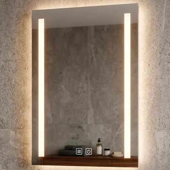 Espejo Vertical Con Luz Led 50x70cm Desempañador Tactil Baño