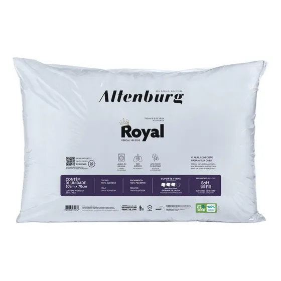 Almohada Alternburg Royal Algodon 180 Hilos Sommier 50x70 Cm