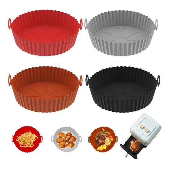 X4 Moldes De Silicona Freidora De Aire Airfryer 20cm Superior Antiadherente Reutilizable Lavable Bandeja Horno Microondas Horno Electrico No Se Pega La Comida Levys Bazar