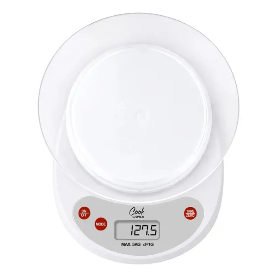 Balanza Electronica Digital De Cocina 1gr A 5kg COOK BY SPICA BALW-130 De Precision Color Blanco