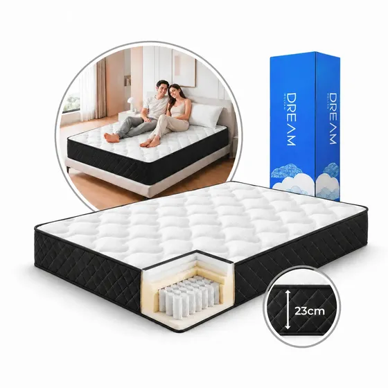Colchon 2 Plazas Resorte Pocket Dyvan Alta Densidad Tecnologica Caja
