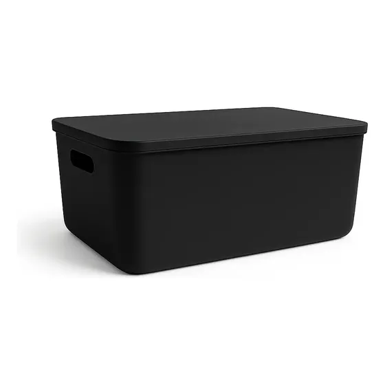 Canasto Caja Organizadora Con Tapa 37x26x16cm Grande Premium