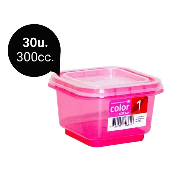 Set De 30 Tupers Hermeticos Plasticos 300cc Linea Clasica
