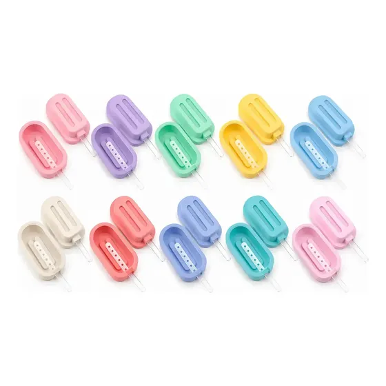 Molde Silicona Para Helado Paleta Con Tapa X10 Un Colores