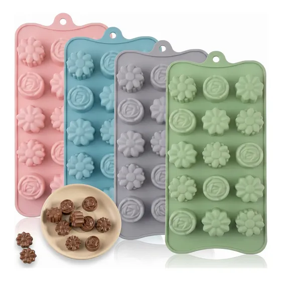 Molde Silicona Flores Ideal Chocolate, Bombones Jabones Vela