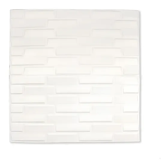 Placas 3d Autoadhesivas Decorativas Pared Vinilicos X 5 Color Rectángulo Irregular Blanco