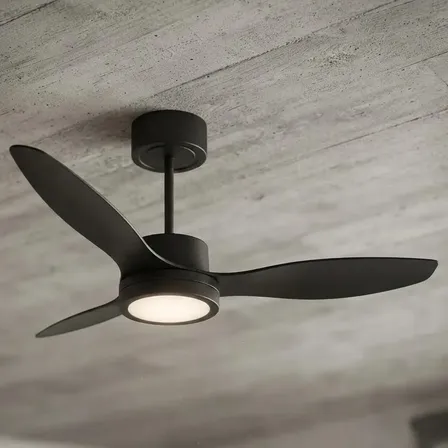 Ventilador De Techo Indelplas De 47 Con Luz Led Negro 1.2 M 50 Hz Negro Polimero Reforzado 3