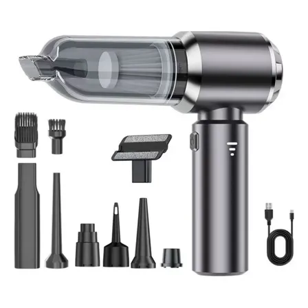 Aspiradora Portátil Inalámbrica Para Auto Recargable Usb Gris