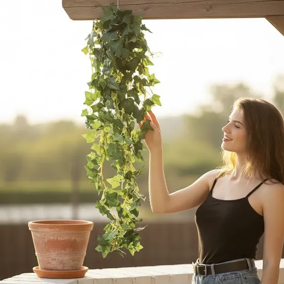 Planta Hiedra Colgante Artificial 78 Cm Sin Maceta