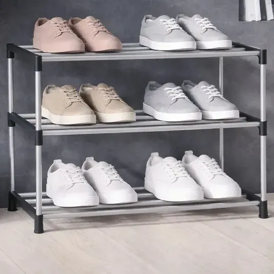 Zapatero Estante Organizador 3 Niveles 6 Pares Mafez Negro