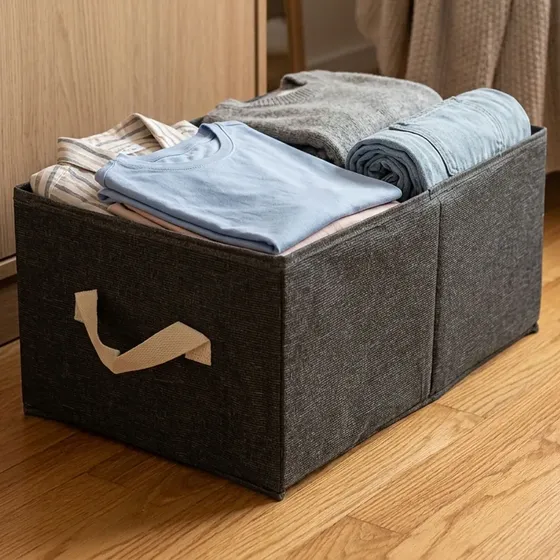 Organizador Plegable Canasto Cajon Placard Tela Para Ropa.