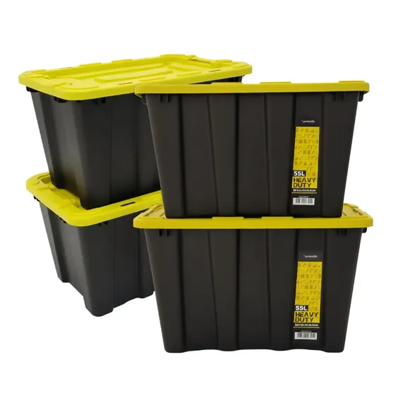 Caja Organizadora De Plastico Heavy Box Duty 55lts X4 Garden Life