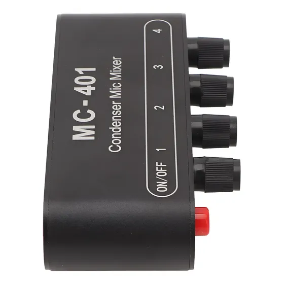 Mezclador De Micrófono Y Amplificador De Auriculares, 4 Entr