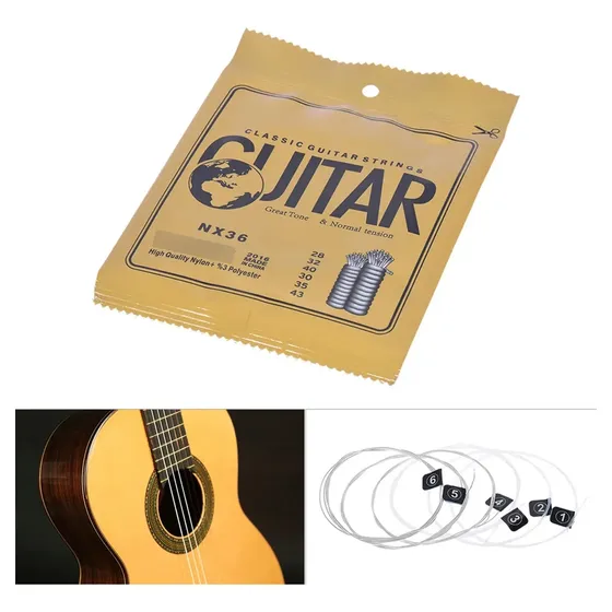 Juego Completo De Cuerdas Para Guitarra Orphee Nx36, Nailon,