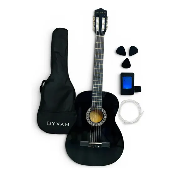 Guitarra Clásica Criolla Diestro 38 Pulgadas Adulto Negro Dyvan