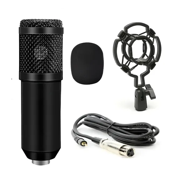 Micrófono Condensador Daikon Cardiode Estudio XLR Jack 3.5mm Negro