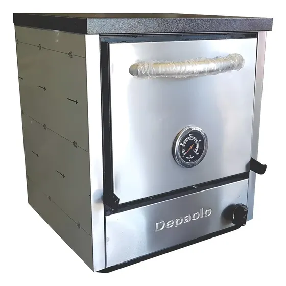Horno Pizzero Rotisero 3 Moldes Acero Inox. Con Base Depaolo