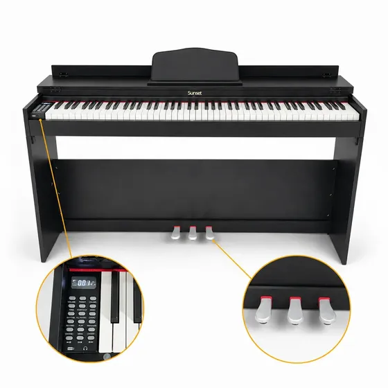 Piano Digital Sunset Music Sp700 88 Teclas Con Mueble Teclas pesadas tipo martillo