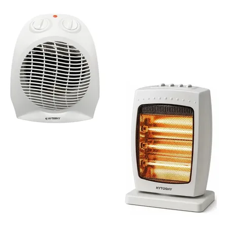 Set Caloventor Bajo Consumo 2000w Estufa Electrica Giratoria Blanco