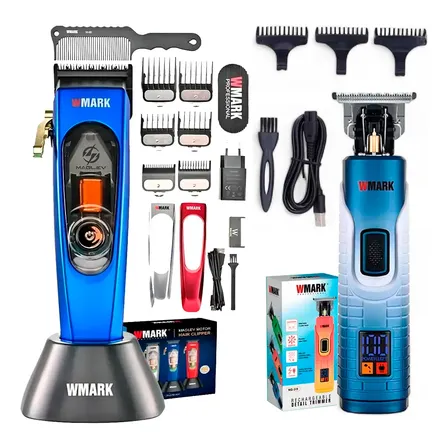 Kit Wmark Clipper Alta Vel. 10000 Rpm + Trimmer Pantalla Led