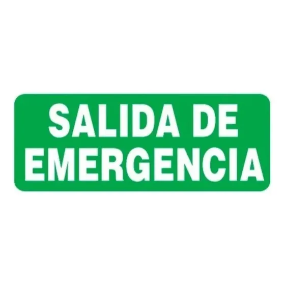 Carteles Salida Señalética Industrial Señalización 14 X 41 Color Salida emergencia sin flecha