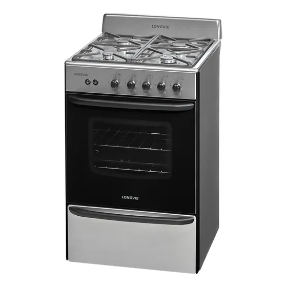 Cocina A Gas Longvie 13331xf 56cm Inox Cajón Parrilla Color Acero inoxidable Tipo de conexión Multigas