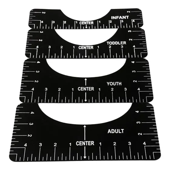 Camiseta De 4 Piezas, Ruler Guide, Centrada, Sublimación, Ca