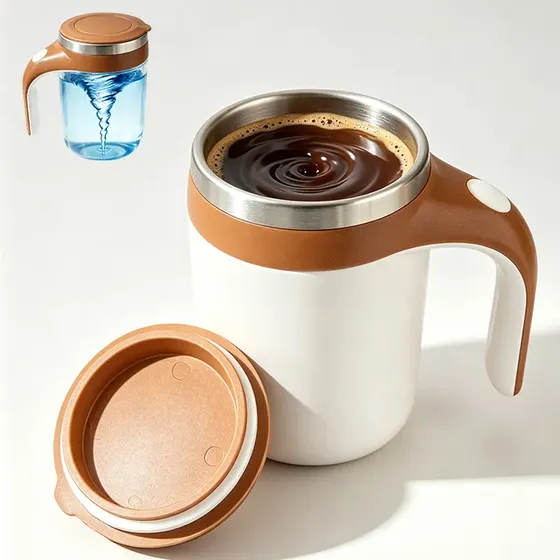 Vasos De Cafe Termicos Batidor Automatico Tazas Con Tapa