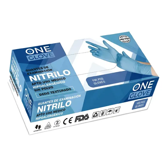 Guantes De Nitrilo Negro Resistente Reforzado Caja X 100u