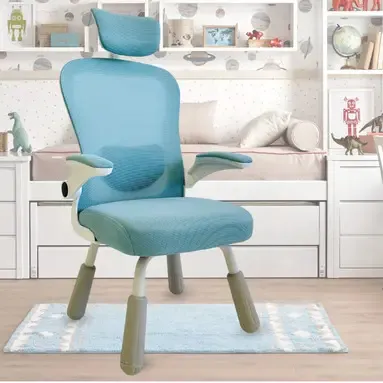 Silla de Oficina Ejecutiva Dyvan 287 Ergonómica Celeste Malla Giratoria