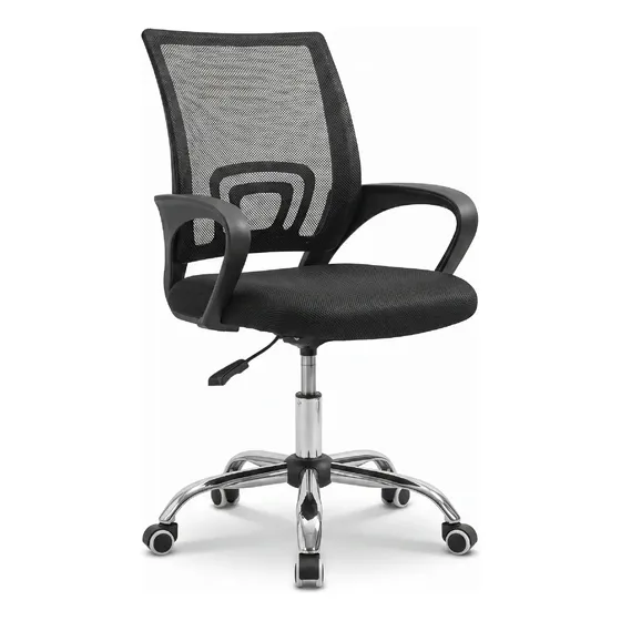 Silla De Oficina Escritorio Ergonomicas Tela Mesh Ruedas Color Negro Mesh