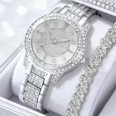 Set 6 Piezas Reloj Cuarzo Mujer Y Joyas
