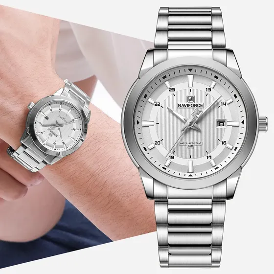 Relojes Naviforce Impermeables Con Correa De Acero Para Homb
