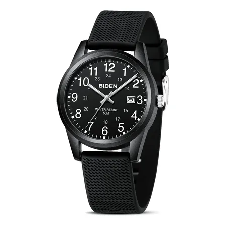 Reloj Unisex Números Grandes Correa De Silicona Con Fecha
